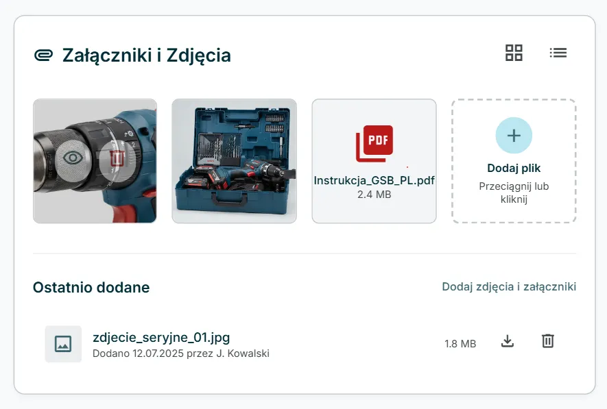 Zdjęcia i załączniki